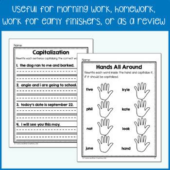 Capitalization Worksheets First Grade Grammar No Prep Printables