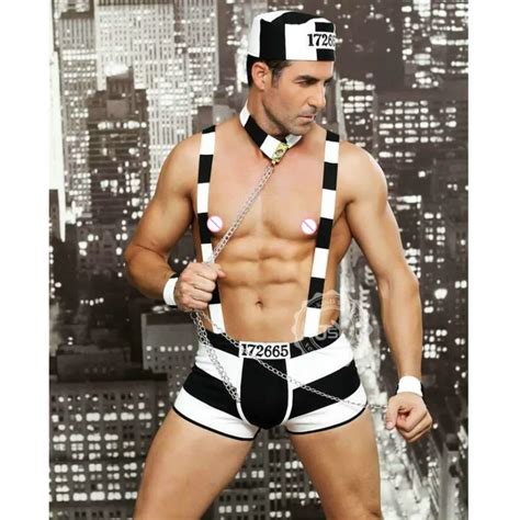 6615 Sexy New Arrival Convict Criminal Zombie Black White Stripe