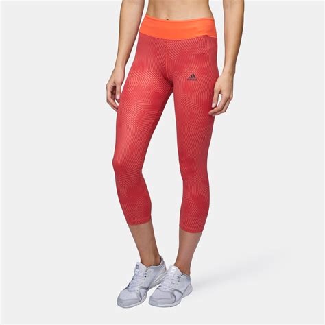 Shop Orange Adidas Ultimate 34 Capri Leggings For Womens By Adidas Sss