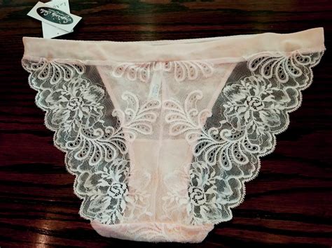 Nwt Le Mystere Sophia Lace Bikini Panties Nylon Spandex Peach Ebay