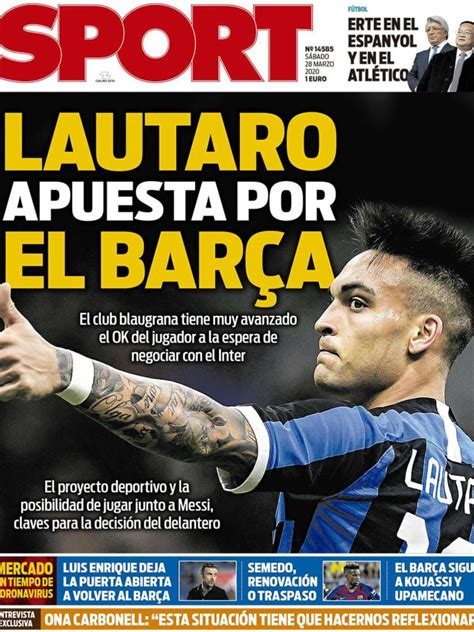 La Portada Del Diario Sport 28 03 2020