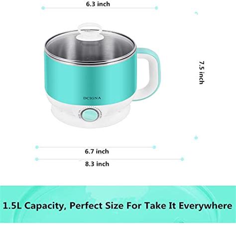 DCIGNA Electric Mini Hot Pot Noodle Cooker 1 5L Stainless Steel Shabu Shabu Hot Pot With Free