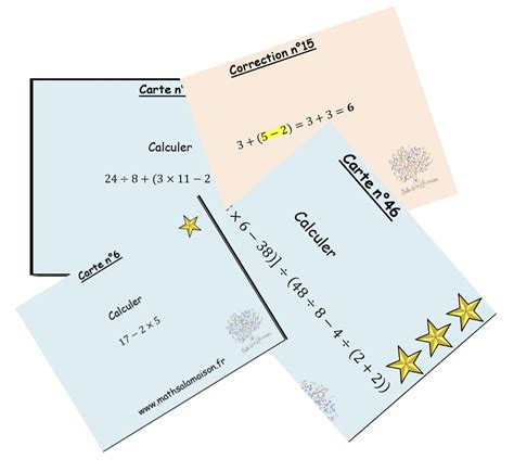 Cartes Autocorrectives Pour S Entrainer Effectuer Des Calculs En