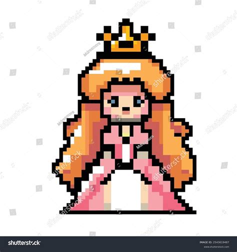Pixel Art Cute Blonde Princess Stock Vector Royalty Free 2543619487 Shutterstock