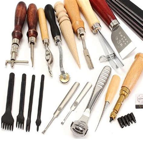 Pcs Leather Craft Tools Kit Hand Sewing Stitching Punch Etsy