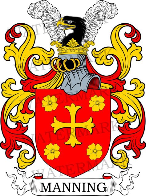 Manning Family Crest Digital Download Manning Coat of Arms JPG File ...