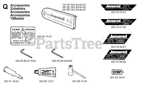 Jonsered 2071 Jonsered Chainsaw 1997 11 Accessories Parts Lookup With Diagrams Partstree