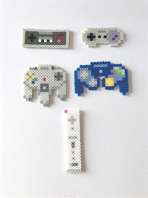 Nintendo Controllers Nes Super Nes N64 Gamecube Wii Etsy Canada Perler Bead Mario Diy