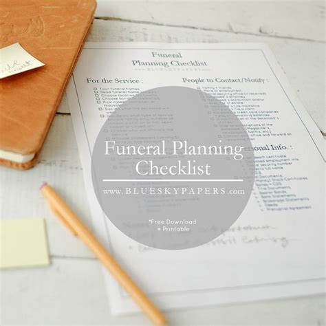 The Funeral Planning Checklist Next To A Pen And Pencil