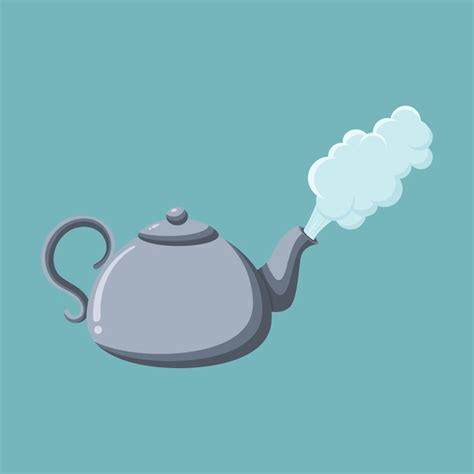 Premium Vector Steaming Boiling Teapot Kettle Vector Illustration Graphic