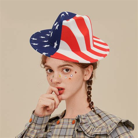 JMYHOAM American Flag Cowboy Hat Panama Sailor Dance Independence Day