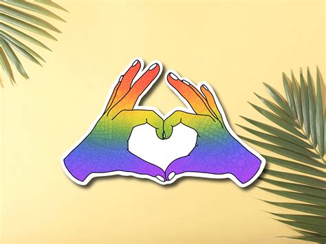 Pride Sticker Lgbtq Gay Pride Sticker Love Heart Sticker Etsy