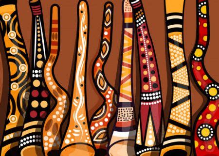 Aboriginal Didgeridoo Art Background - Download Graphics & Vectors