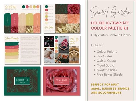 Deluxe Brand Palette Editable Canva Colour Palette With Hex Etsy