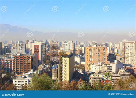 City And The Andes Mountain In The Background Chile Stock Image