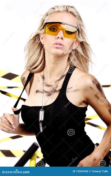 Sexy Blonde Female Worker Stock Images Image