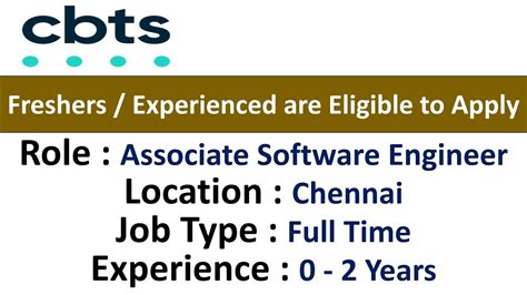 CBTS Hiring Associate Software Engineer In Chennai Freshers