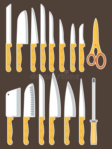 A Set Of Knives Stock Vector Illustration Of Food Chef