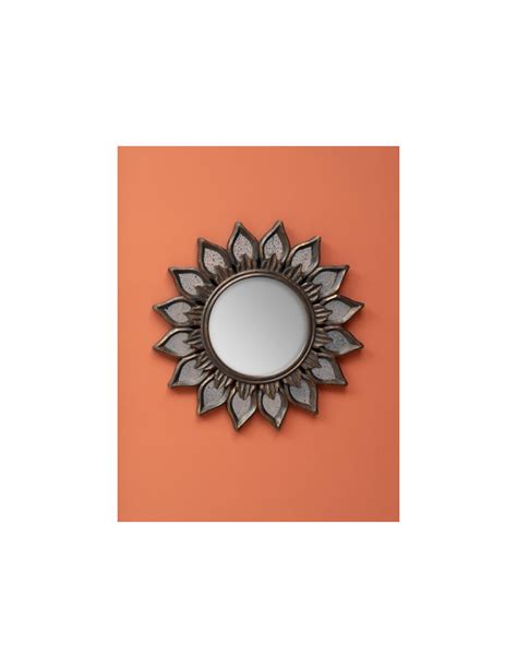 Miroir Fleur Bois D Coration Murale Maison Addict