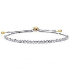 5 8ctw Round Diamond Two Tone Bolo Bracelet REEDS Jewelers