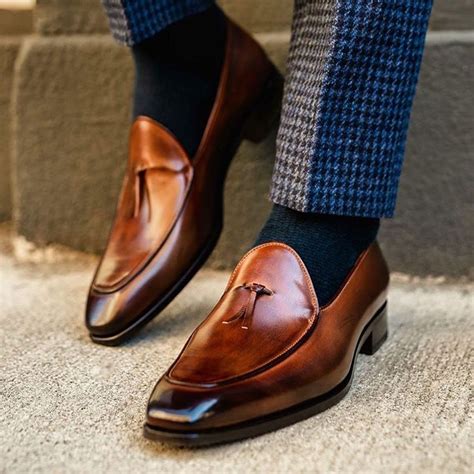 New Handmade Belgian Loafer Slips On Shoes Brown Leather Loafer