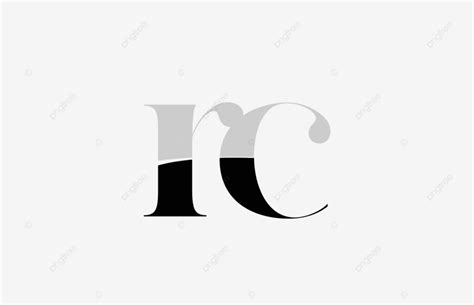 Logo Design Black And White Icon Featuring The Alphabet Letters Rc Vector, Color, Element ...