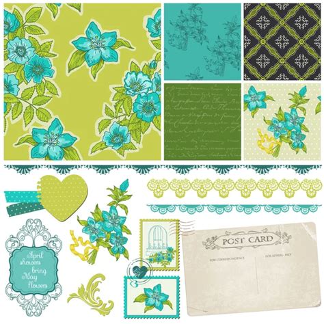 Scrapbook Flower Set Stock Vector Image By ©woodhouse 4852099