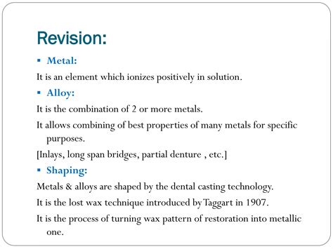 Dental Casting Alloys Ppt