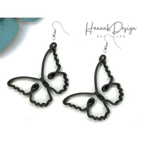 One Line Butterfly Earring Svg Laser Cut File For Glowforge Inspire