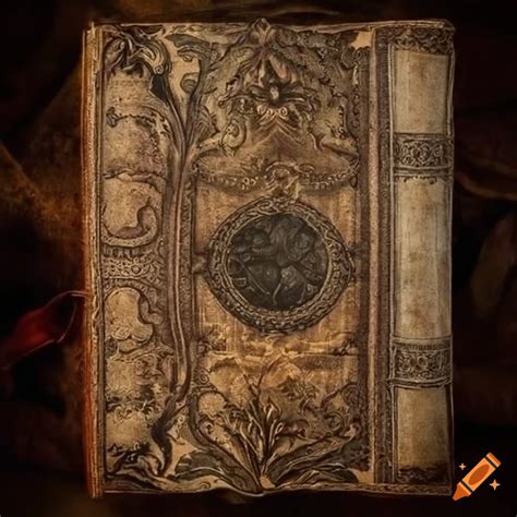 Journal Cover With Fantasy Magical Medieval Old Antique Grimoire Design