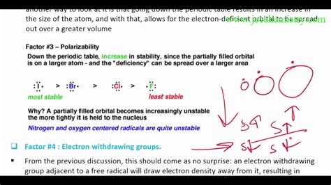 What Factors Destabilize Free Radicals Relative Stability And