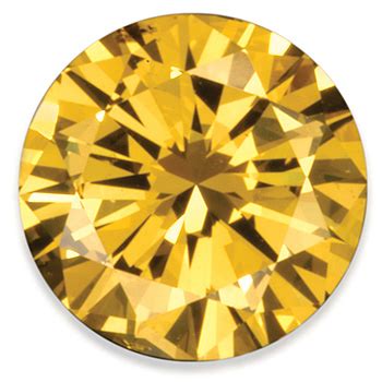 Round Brillant Cut Yellow Round Diamond - Gemstone Image