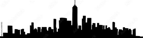 modern cityscape skyline silhouette doodle drawing Stock Illustration ...