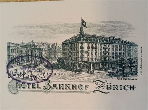 Litho Werbe Karte Hotel Bahnhof Zürich ca 1900 Kaufen auf Ricardo