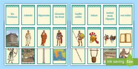 Ancient Greece Vocabulary Matching Flashcards Twinkl