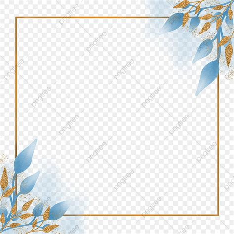 Watercolor Leaves Gold Hd Transparent Watercolor Blue Leaves With Gold