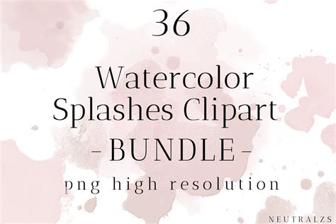 Pink Watercolor Splash Clipart Bundle Graphic By Neutralzsdesign