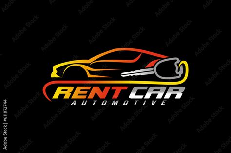 rent car logo emblem isolated on black background modern style with ...