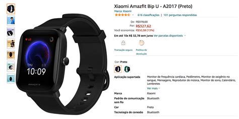 Xiaomi Amazfit Bip U - A2017 (Preto) - Canaltech Ofertas