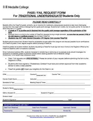 Fillable Online Medaille Pass Fail Request Form For Traditional Fax