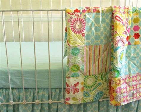 2 Pc Baby Quilt And Gathered Crib Skirt Kumari Garden Etsy