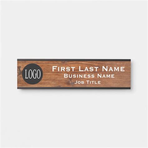 Your Company Logo Office Door Sign Rustic Wood | Zazzle | Office door ...