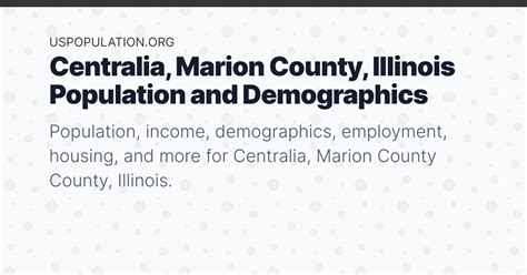 Centralia, Marion County, Illinois Population | Income, Demographics, Employment, Housing