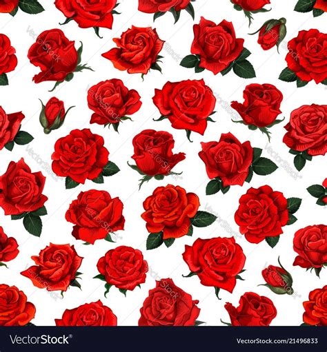 Red Rose Pattern Wallpaper