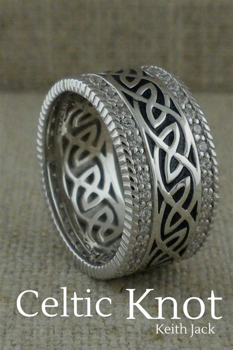 Celtic Knot Wedding Ring with CZs by Keith Jack — Unique Celtic Wedding ...