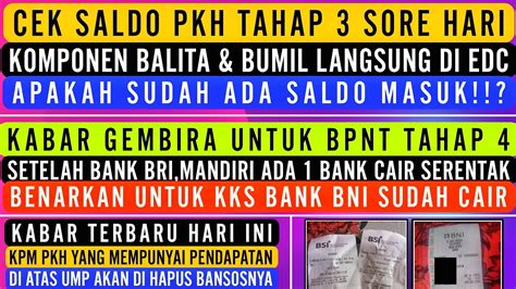 Hore Bpnt Th Bank Bni Cair Dan Cek Saldo Pkh Tahap Komponen