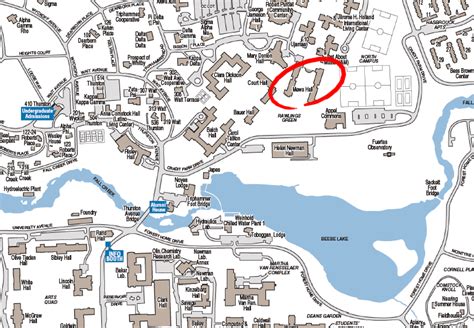 Cornell Campus Map With Roads And Buildings