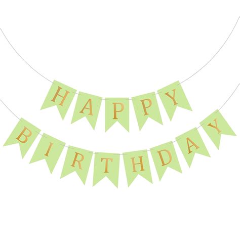 Pennant Birthday Bunting (Green & Gold) – Sprinkie Parties