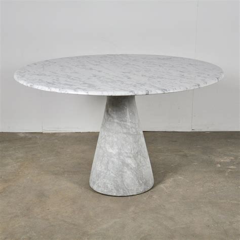 Round Carrara Marble Dining Table By Angelo Mangiarotti S