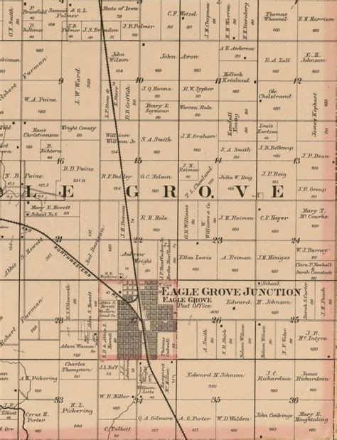 Wright County Iowa 1885 Old Wall Map With Landowner Names Farm Etsy